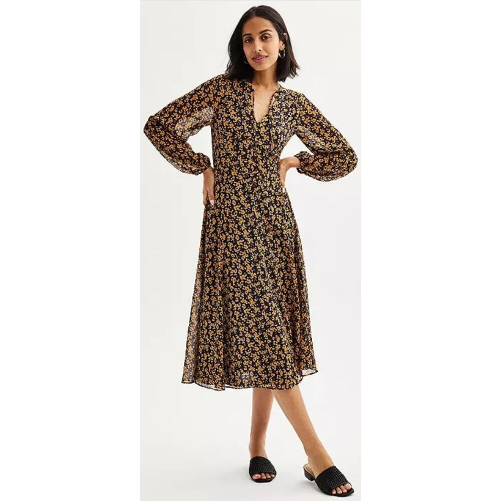 NWT Harper Rose Floral Midi Dress Womens 14 Cottagecore Whimsy Fairy Balloon